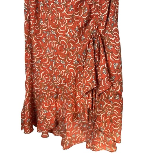 New With Tag MAX STUDIO Large Fun & Flirty Ruched Ruffle Pink Blue Floral Skirt - Picture 2 of 6